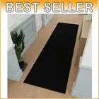 Machine Washable Non-Slip Runner Rug - Solid Black 2'7" x 12" Contemporary Style
