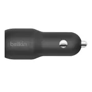 Belkin 24W BoostCharge Dual Car Charger with USB-A to Lightning Cable (Black)