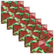 120pc Paper+Design Luncheon 3-Ply Napkin Party Tissue 33x33cm Baubles in Red