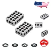 Compact Tool Steel Machinist Blocks - 2-4-6 Design with 23 Precision Holes