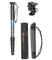 【Leofoto USA】 Leofoto MP-365C+VH-10S CF Monopod with VH-10S Two Way Tilt Head