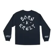 BORN X RAISED YG KRAZY WS ROCKER TEE NAVY 2XL L/S T SHIRT TATTOOS LA CALI BAPE