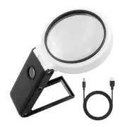 Magnifying Glass with Light, 10X 25X High Magnification with LED Illuminated, Handheld or Stand Magnifying Glass for Reading, Inspection