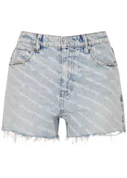 Alexander Wang Logo-print Denim Shorts - Light Blue - W28 (W28 / UK 10 / S) W28 (W28 / UK 10 / S)