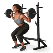 Adjustable Squat Rack with Pull Up Bar Weight Lifting Barbell Rack Stand Home US
