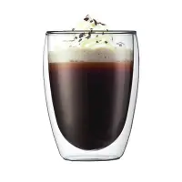 在飛比找Yahoo!奇摩拍賣優惠-☘小宅私物☘ 耐熱 雙層玻璃杯 350ml 隔熱杯 咖啡杯 