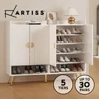 Artiss Shoe Rack Storage Cabinet Adjustable Shelf 5-Tier 30 Pairs White