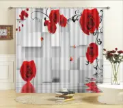 Proud Flower template 3D Curtains Blockout Photo Printing Curtains Drape Fabric