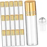 Healeved 15 Pcs Refillable Essential Oil Roller Ball Bottles Leak Resistant Portable Perfume Roller for Aromatherapy and Fragrance Storage