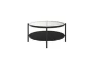 Frances 80cm Tempered Glass Top Coffee Table - Black