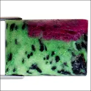 55.37 Ct Natural Ruby Zoisite Gemstone Green Pink Color Rectangular Cut