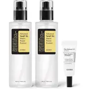 COSRX Glass Skin Set - (2x100ml) Advanced Snail 96 Mucin Essence + Retinol 0.1% Cream (3ml), Korean Beauty Hydrating & Anti-Aging Kit