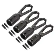 0.32" Cord End Cap Terminator Cord Finding for Tassel Jewelry Making 4Pcs Black