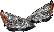 A Pair of Left and Right Front Headlight Halogen Headlamp Assembly for 2012 2013 2014 for Toyota for Prius C Driver Side Passenger Side 81110-52E80