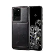 For Samsung Galaxy S20 Ultra Case, PU Leather Wild Horse Cover, Black
