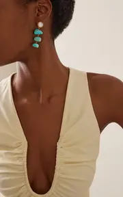 [Lizzie Fortunato] Old World Gold-Plated Multi-Stone Earrings
