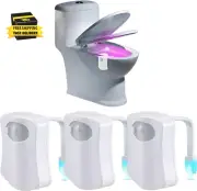 Bathroom Night Light Toilet Bowl Lamp 8 Color LED Light and Motion Sensor Activa