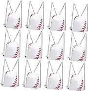 NOLITOY 12pcs Drawstring Backpack Large Bags for Traveling Sports Gym Baseball Bag Carry Basketball Baseball Snack Bags Backpacks Swim Backpack Fitness Bag Cinch Bag Polyester White