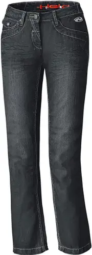 Held Crane Denim Ladies Motorcycle Jeans, black, Size 26 for Women