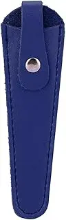 Portable PU Leather Scissors Storage Bag Protective Case for Hairdressing Tools Home Salon Durable Washable (Blue)