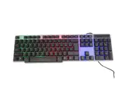 104 Keys Backlight Semi-mechanical Spanish Language USB Wired Keyboard for Laptop - Black