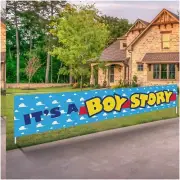 Cloudy Sky Adventure Yard Banner - Whimsical Outdoor/Indoor Garden Sign for Baby