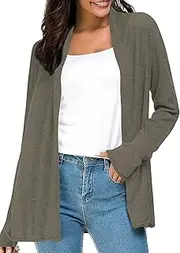 [Urban CoCo] Women's Long Sleeve Open Front Casual Thin Cardigan
