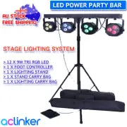 CR Lite DJ 4 Bar LED Par can Pack Stage Light Foot Controller Stand Party Bar