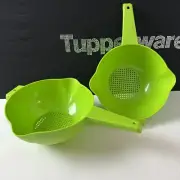 Tupperware Colander 2qt Double Pouring Spouts Green Hole Hook Hanging 2qt Set .