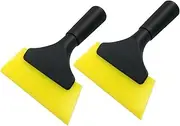 Hordion 2 Pcs Small Squeegee 5 Inch, Rubber Window Tint Squeegee Mini Wiper for Car Windshield Mirror Shower Auto Cleaning, Yellow