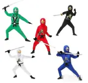 Ninja jumpsuit Costume Fancy Party Dress Up Ninjago Superhero Black S