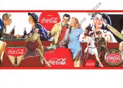 Genuine Vintage Collectible Red Coca Cola COKE DATE Wall paper Border Run 1 USA