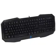 Usb High-End Wired Backlit Blue Multimedia Six Key Gaming Keyboard(Black)