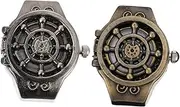 [MOBUTOFU] Retro Jewelry Watch Nautical Compass Ring Stylish Decorative Watch for Daily Fashion