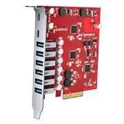PCIe to USB 3.2 Gen 2 Extension Card with 16 Gbps Bandwidth, 6 USB Type-A Red