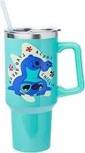 Silver Buffalo Lilo and Stitch No Bad Days Stainless Steel Tumbler w Handle, 40 Ounces