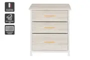 Ovela 3 Drawer Nightstand Bedside Table (Wood Grain White Oak)