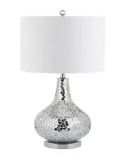 JONATHAN Y Designs Emilia 26in Mirrored Mosaic LED Table Lamp