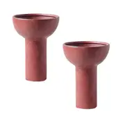 SOGA 2X 15x19.5cm Ornament Brown Minimalist Nordic Versatile Ceramic Vase Modern for Home Decor