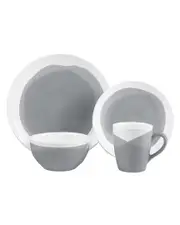 American Atelier Oasis Charcoal 16pc Dinnerware Set