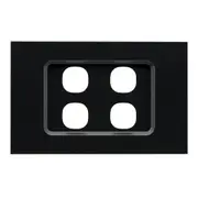 Clipsal Saturn Zen Grid and Plate 4 Gang Zen Black Less Mech - Z4034VH-ZB