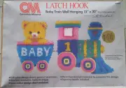 Columbia Minerva BabyTrain Wall Hanging 15"X30" Latch Hook Model K3908 -1983-NEW