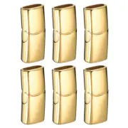 6Pcs 8mmx4mm Flat Leather Clasps, Bracelet Clasps, Gold