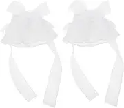 [Baluue] 1 Pair Floral Lace Cuff Fingerless Gloves for Weddings Halloween and Tea Parties Elastic Chiffon Bracelet Accessory for Comfortable and Versatile Design for Special Occasions