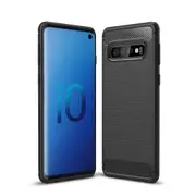 MCC Slim Samsung Galaxy S10 Carbon Fibre Soft Carbon Case Cover S 10 G973 [Black]