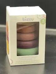 BIZZU Stacking Circle Shaped Silicone Baby Teether Toy 6 Pieces