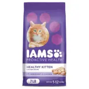 IAMS PROACTIVE HEALTH Healthy Kitten Dry Cat Food with Chicken, 7 lb. Bag