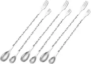UTHCLO Pcs Stainless Steel Mixing Spoons Cocktail Stirring Scoops Long Handles for Home Restaurant Bar