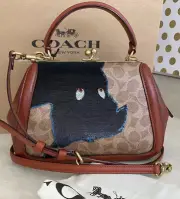 NWT COACH 1941 X DISNEY PETER PAN 23 FRAME KISSLOCK SEQUIN SATCHEL XBODY 68933