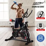Genki LCD Screen Exercise Bike Stationary Spin Bicycle Adjustable Resistance